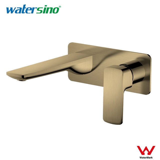 Watermark Brass Gun Metal Brushed Wall 2 Holes Sink Basin Mixer Tap