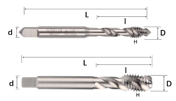 Karve Thread Customized Cutting Machine Tap HSS Spiral Flute Screw Tap
