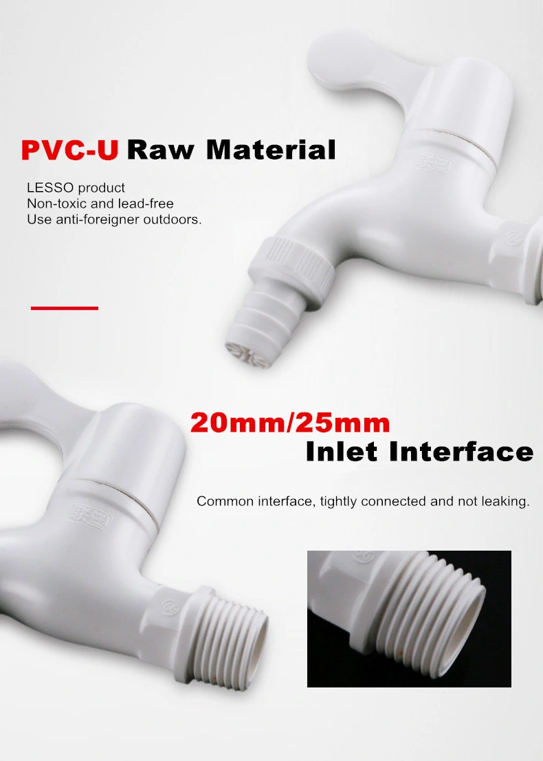 Lesso White Color Washing Machine Faucet Durable PVC Taps