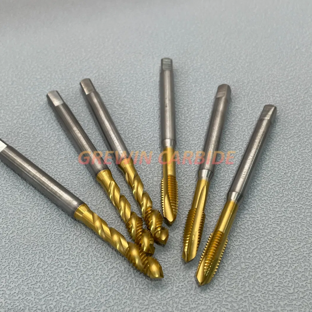 Grewin-Spiral/Straight Flute Hsse M6X1 Tin Screw Taps Threading Taps DIN 371 Stainless Steel Machine Tap with Wholesale Price