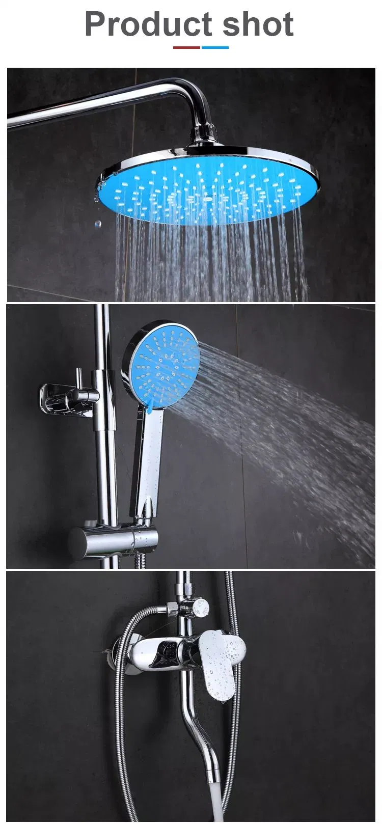 Luxury Rain Shower Faucets Hand Shower Mixer Tap Set Rain Fall Shower Set