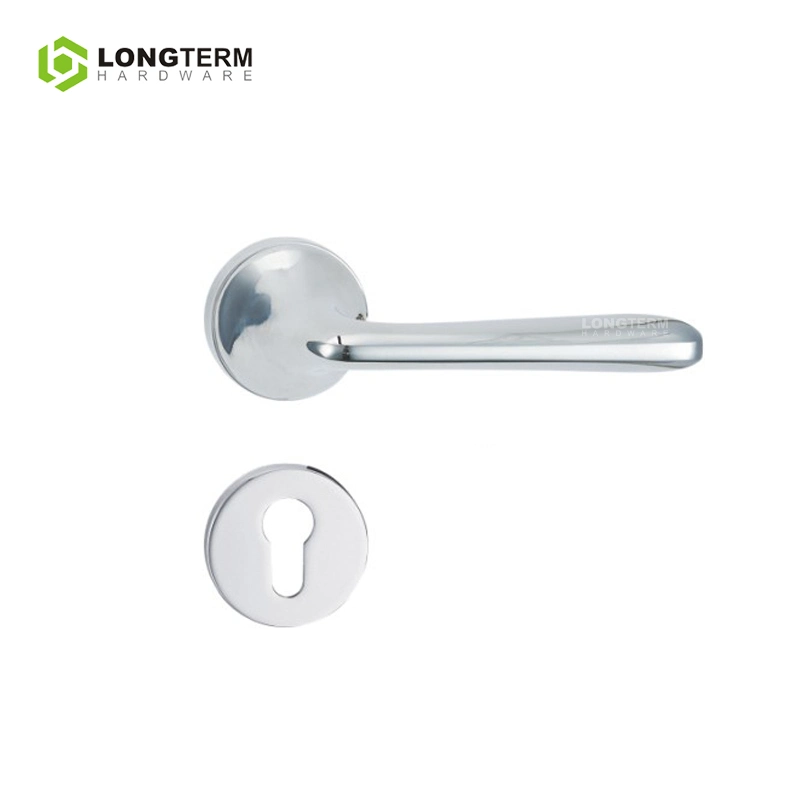 Round Rosette Zinc Alloy Mortise Lock Handle Room Entry Lever Door Handle