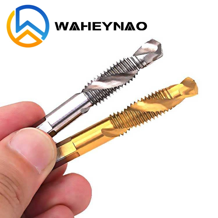 Waheynao 6PCS HSS4341 Hex Shank Spiral Screw Thread Taps Drill Bits Set Hex Tap Drill Bits Metric/Imperial Spiral Fluted Machine Screw
