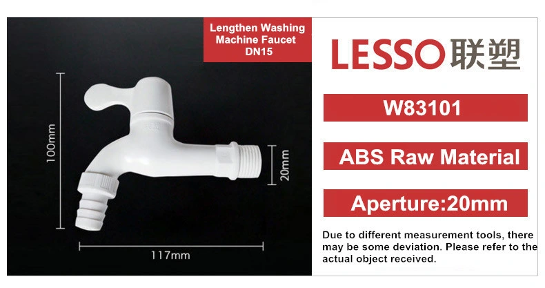 Lesso White Color Washing Machine Faucet Durable PVC Taps