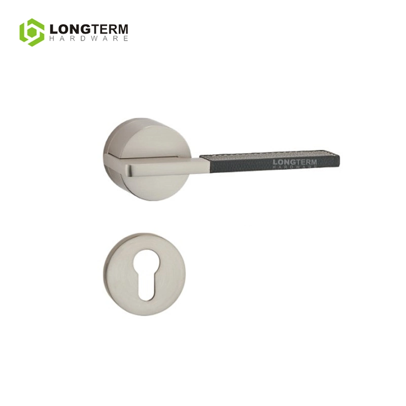 Zinc Alloy Luxury Door Lock Modern Leather Door Handle for Interior Doors