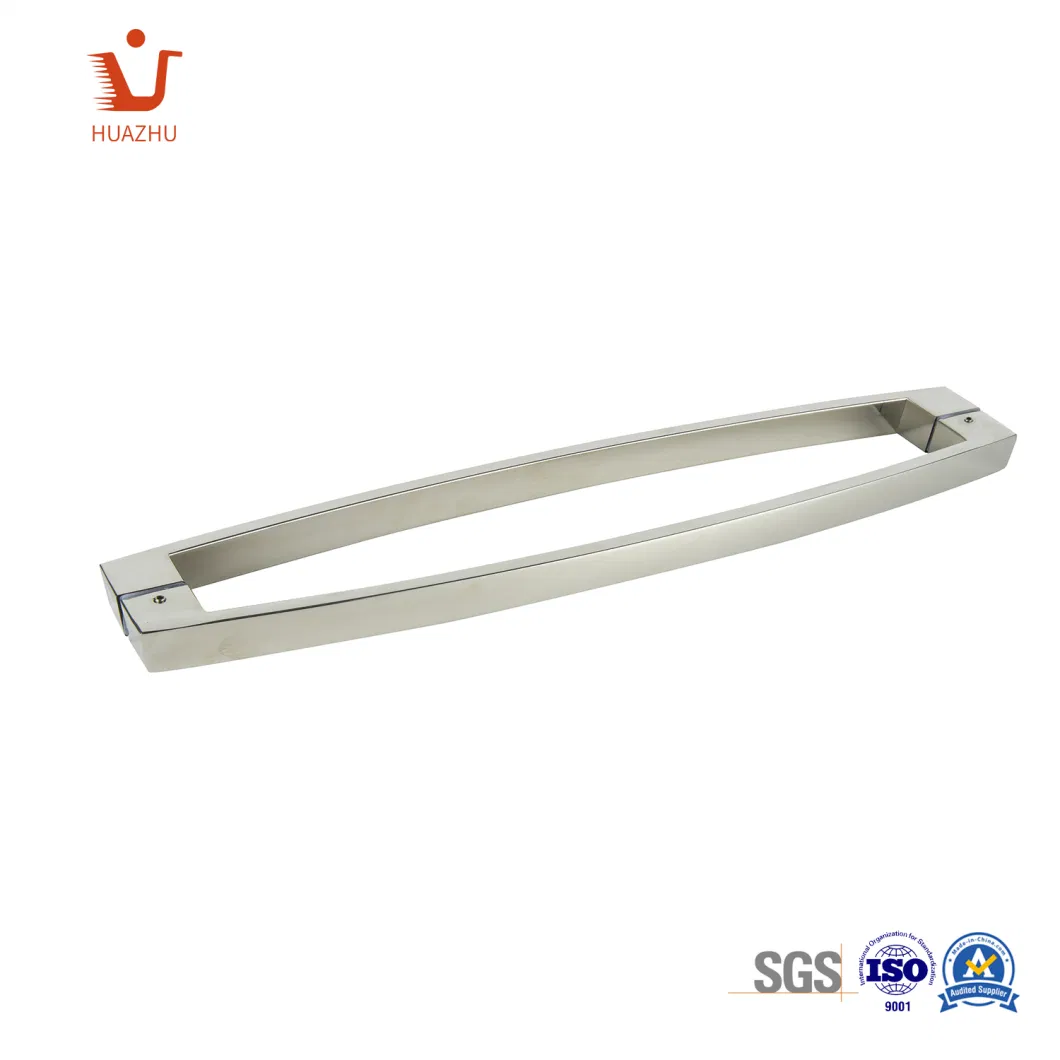 Nickel Plated Stainless Steel Square Grab Bar Lever Handle Round Type Pull Handle Zamak Shower Glass Door Handle