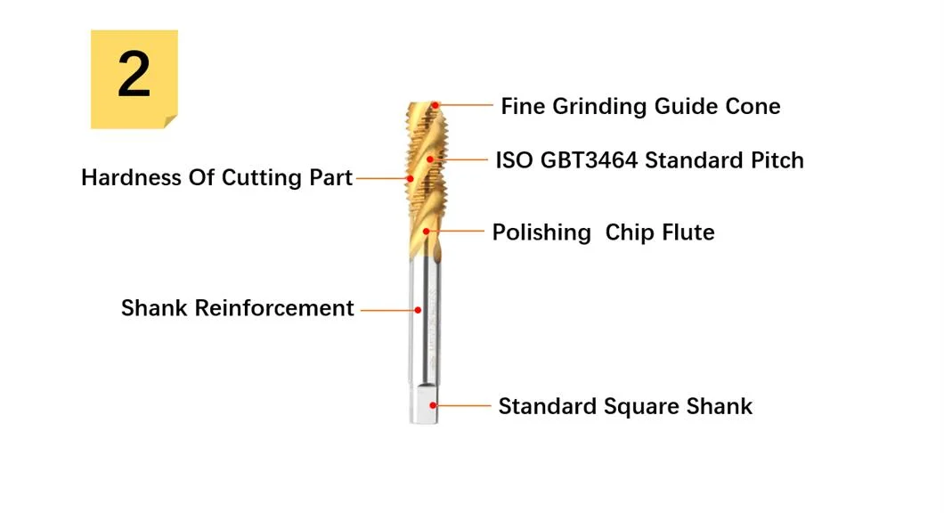 Karve Thread Cutting Machine Tap HSS Spiral Flute Tap for Aluminum Alloy