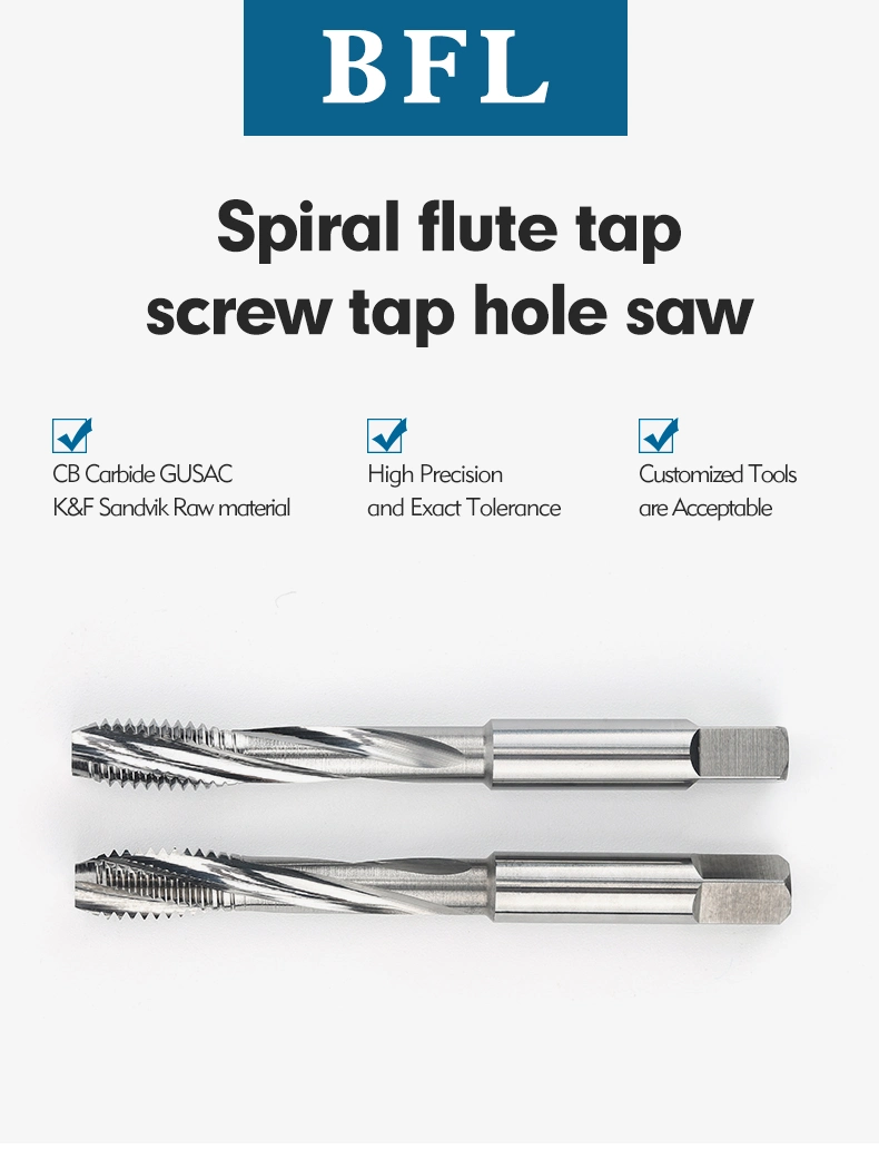 Bfl Tungsten Alloy Spiral Flute Taps Point Taps Screw Tap