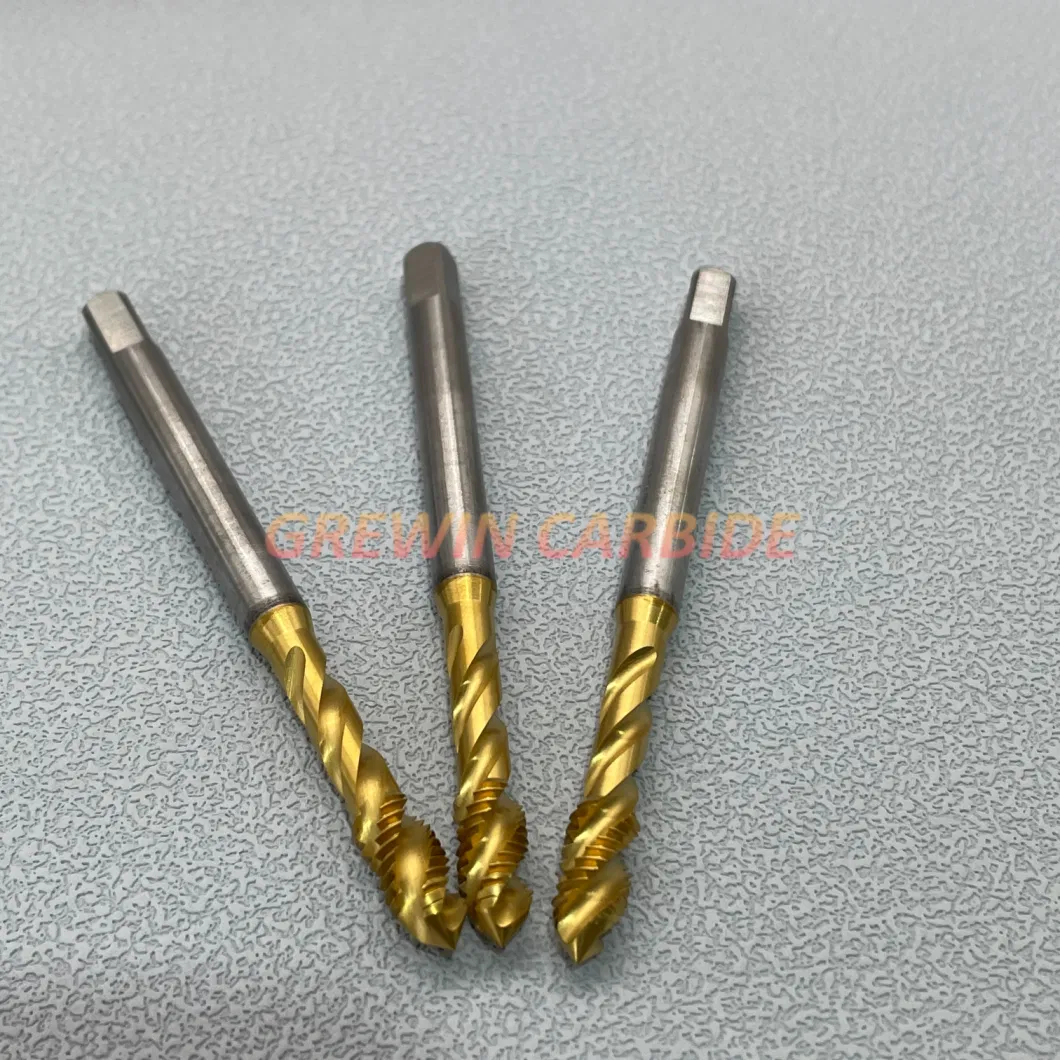 Grewin-Spiral/Straight Flute Hsse M6X1 Tin Screw Taps Threading Taps DIN 371 Stainless Steel Machine Tap with Wholesale Price