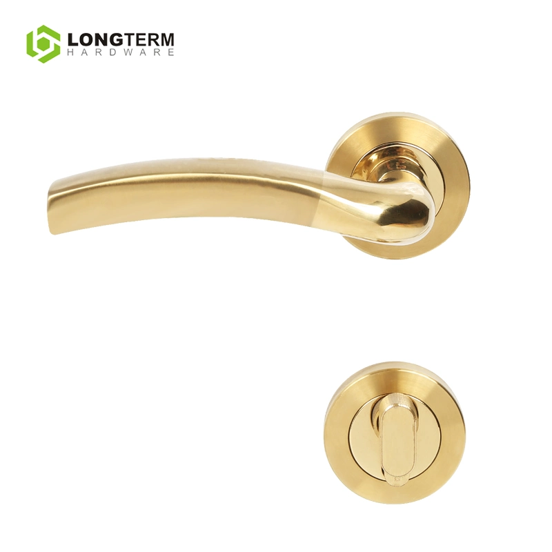 Interior Bedroom Stainless Steel Tubular Lever Round Rosettes Mortise Door Lock Handle