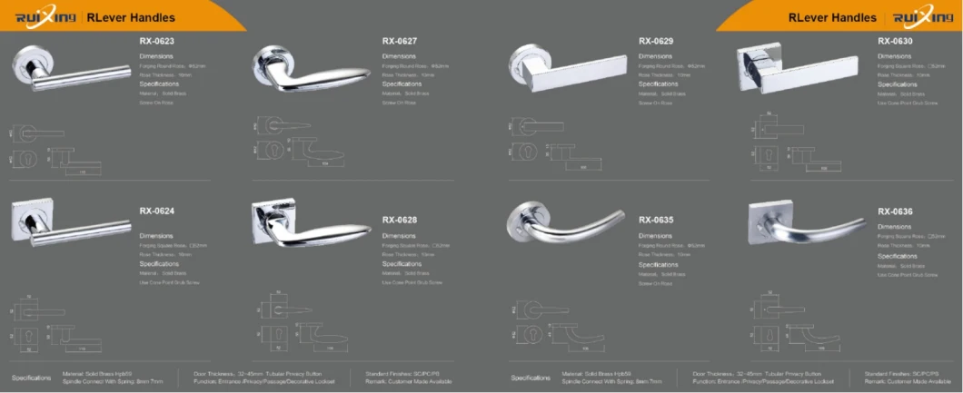 Zinc Alloy Die-Casting Screw Round Rosette Tube Door Hardware Lever Handle