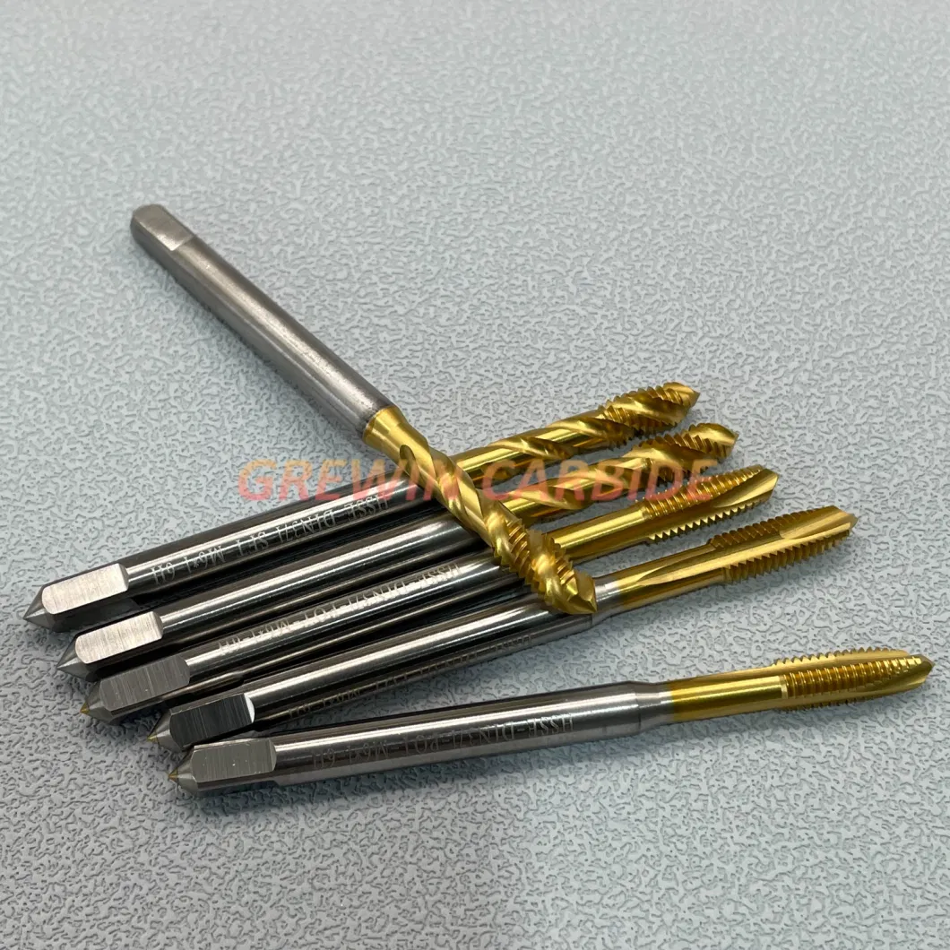 Grewin-Spiral/Straight Flute Hsse M6X1 Tin Screw Taps Threading Taps DIN 371 Stainless Steel Machine Tap with Wholesale Price