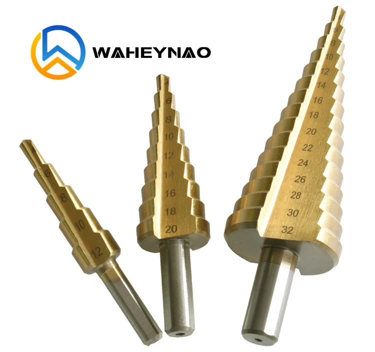 Titanium Cobalt M35 Tin-Coated Step Cone Drill Bit Set for Metal (3PCS)