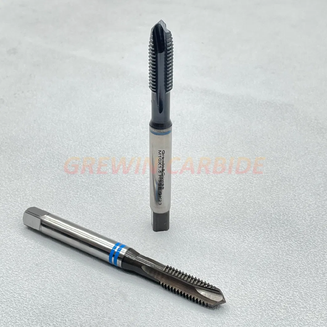Grewin&Cowee-High Quality Hsse HSS-Pm Machine Taps Spiral Point Tap DIN371 DIN376 with Blue Ring for Through Hole for Stainless Steel, Nickel Alloy, Titanium