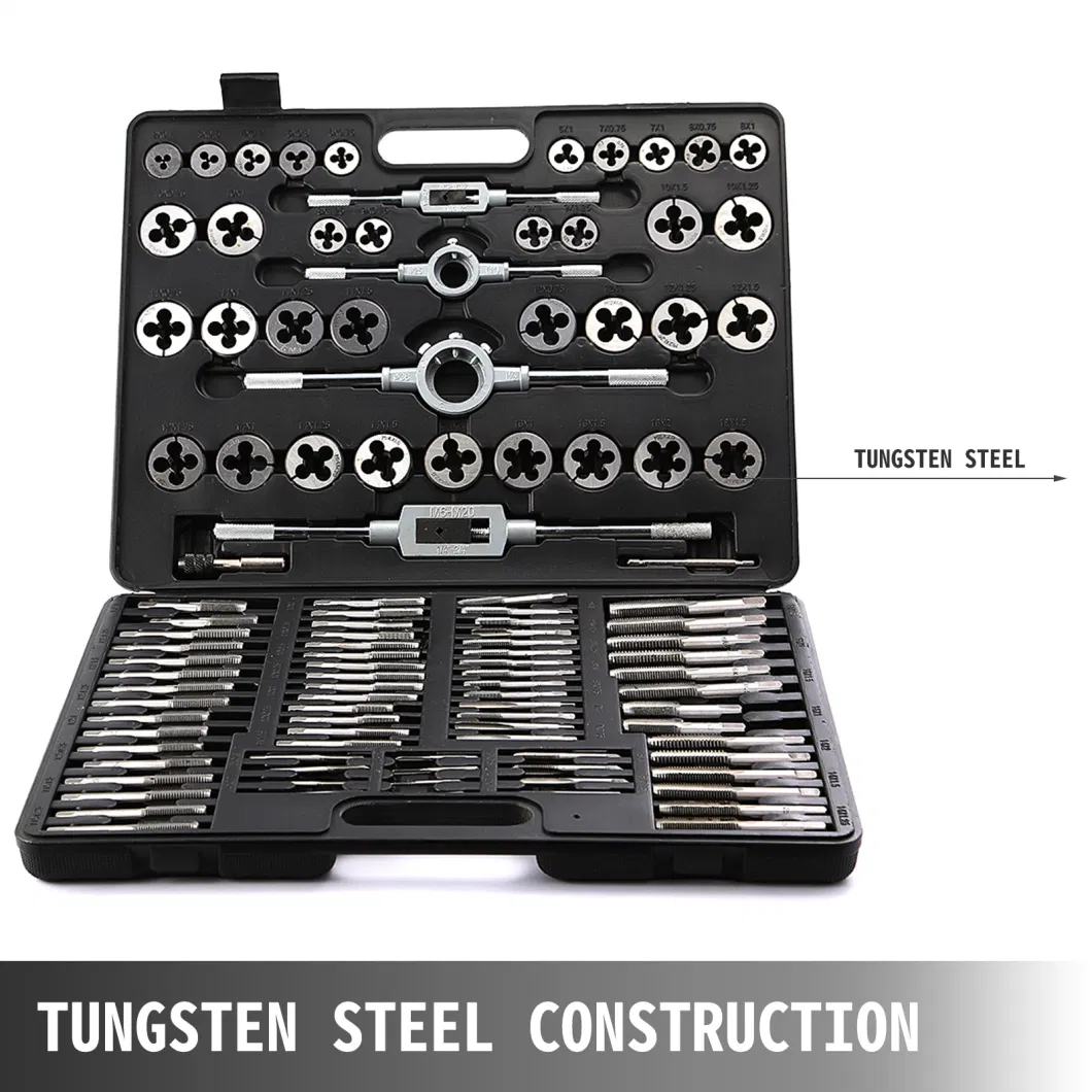 Tap and Die Set, Include Metric Tap and Die Set M2-M18 Tungsten Steel Titanium Tap &amp; Die Sets with Storage Case Cutting Threads