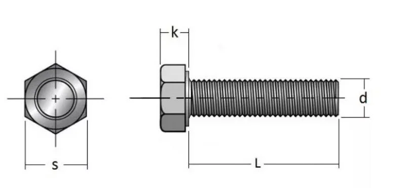 Fastener Hex Bolt Full Thread Hexagon Head Screw Bolt DIN933 Bolt and Nut Set Manufacturer Stainles