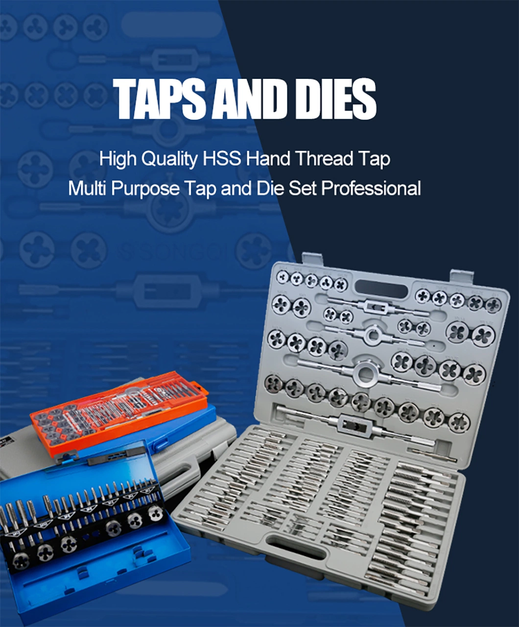 Spiral Machine Taps Special Thread Rolling Metric Dies Tap and Die Set for Stainless Steel