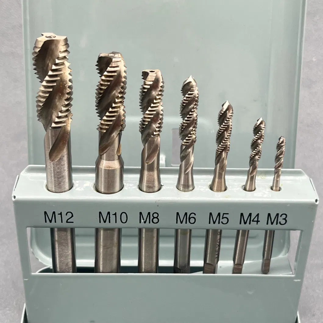 Grewin-High Quality 7PCS Taps Set CNC Machine Tools Thread Spiral Taps Set M3-M12