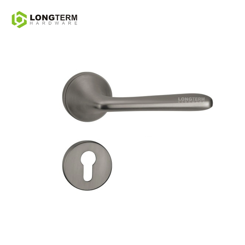 Round Rosette Zinc Alloy Mortise Lock Handle Room Entry Lever Door Handle