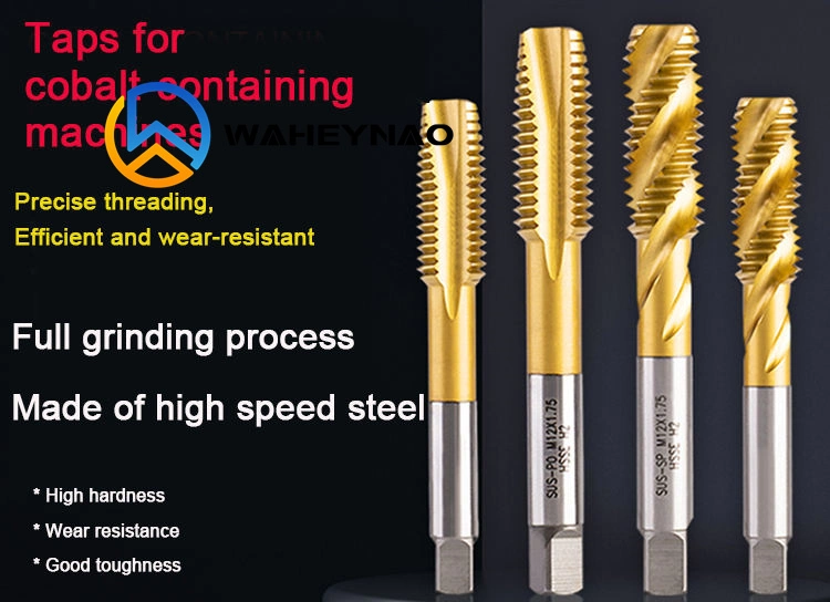 Waheynao M35 High-Speed Steel Machine Tap Threading Machine Taps M2-M30 for Stainless Steel Metal Screw Taps