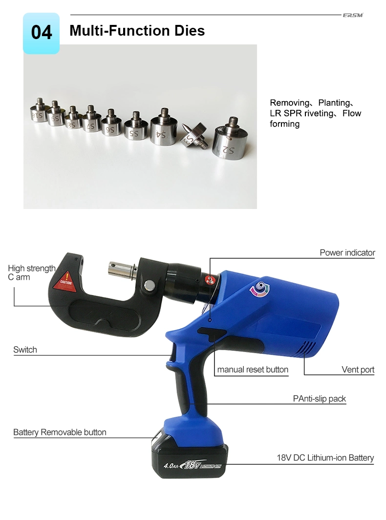 Avoid Panel Distortion Pressure Adjustable 6 Ton Self-Piercing Riveting Gun