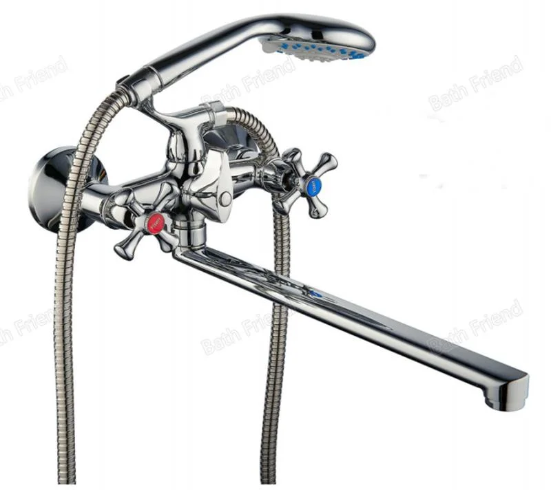 Zinc Long 18-30cm Bottom Spout Russia Tadzhikistan Hotel Project Used Bath Shower Mixer Faucet