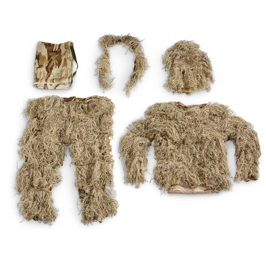 5PC Desert Ghillie Suits Yowie Sniper Gear Camouflage Hunting Suit