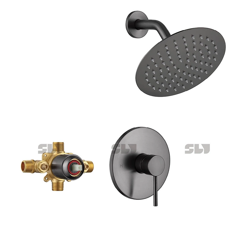 Sly Brushed Gun Metal Single Function Hiden Shower Mixer Tap