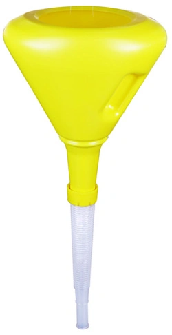 1 1/2 Quart Yellow Double Capped Plastic Funnel