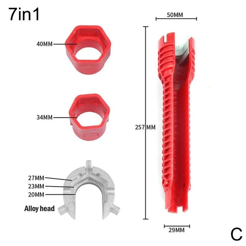 8 in 1 Flume Magic Wrench Sink Faucet Plumbing Tools Magic Wrench 8 in 1 Anti-Slip Multi Key Kitchen Repair Plumbing Wrench Tool