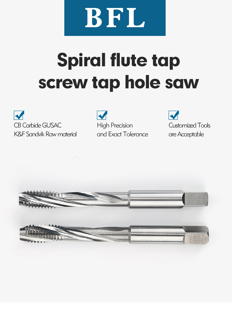 Bfl Tungsten Carbide Spiral Flute Taps Carbide Point Taps Forming Taps