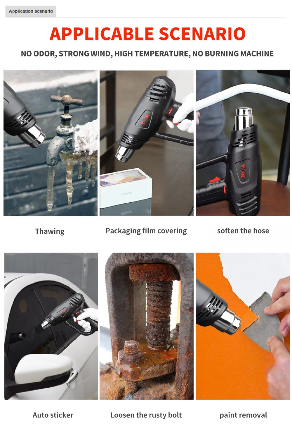 Electric Portable Heat Gun Is Suitable to Help Clean up Threading Hg5520