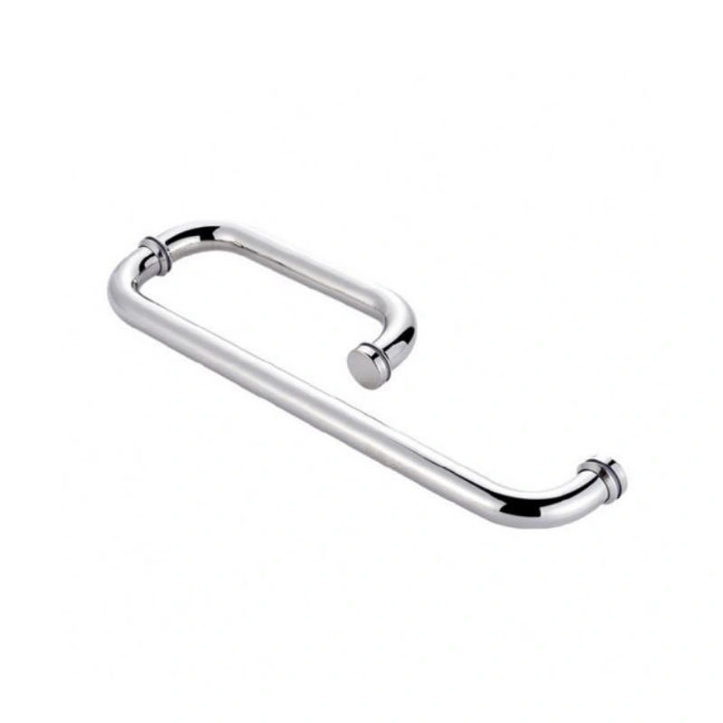 Stainless Steel Round Tube Type Bathroom Sliding Door Handle Custom Zinc Alloy Grab Bar Chrome Pull and Flush Door Handle