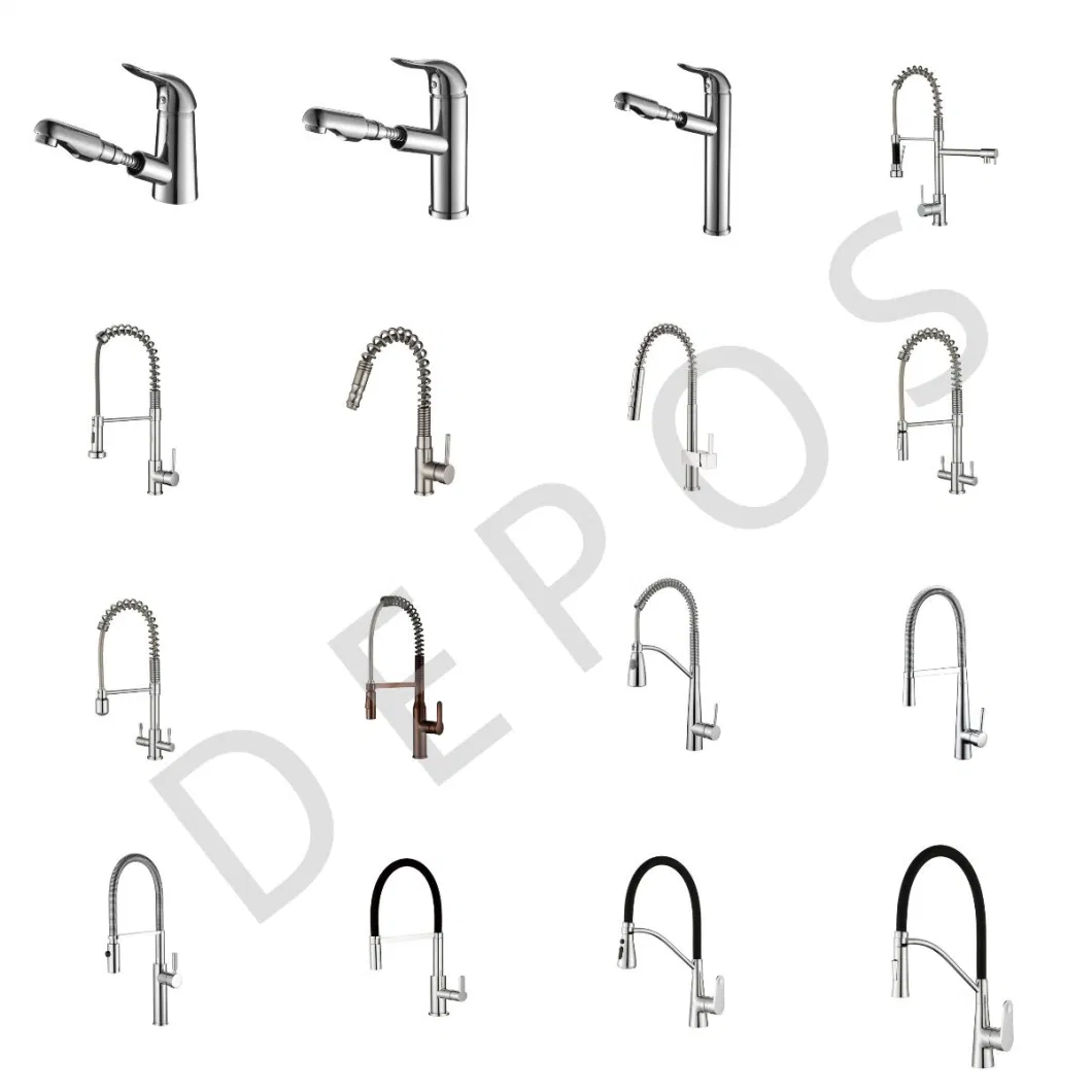 Brass Body Pull out Kitchen Sink Faucets with Big Sprayer