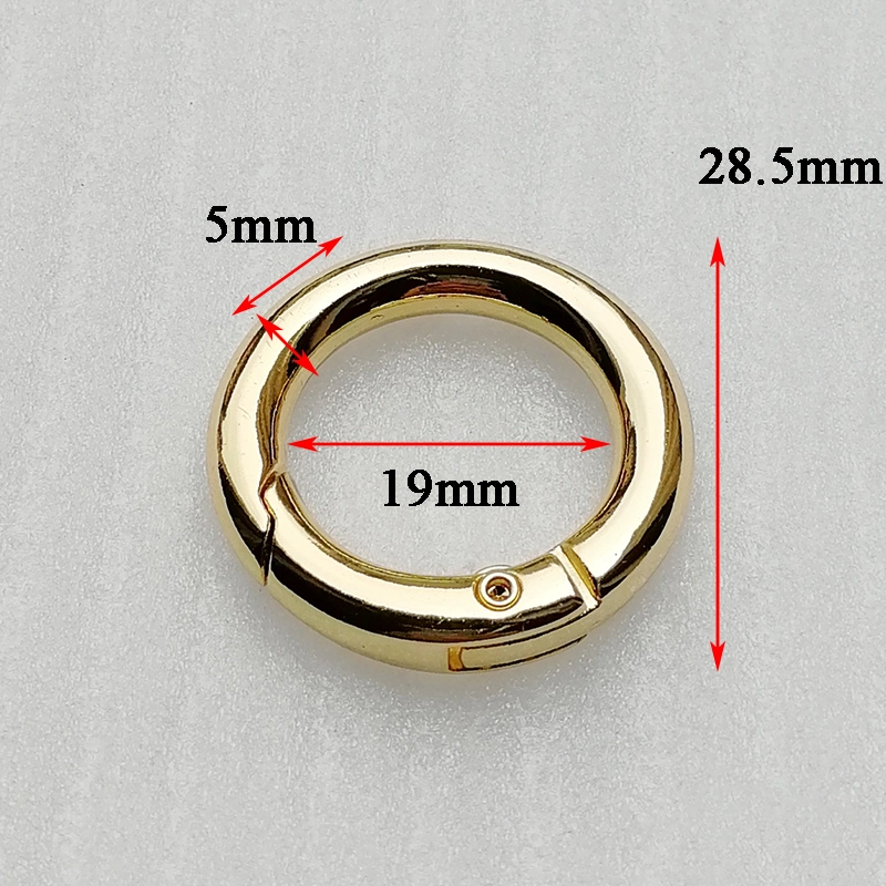 New Fasgion Metal O Ring Buckles Light Gold Metal Round Flat Ring for Bags and Shoes