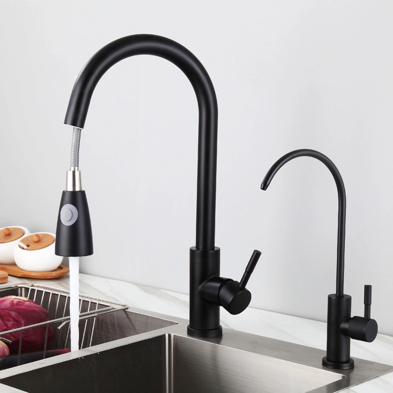 No. 1 Big Supplier for Kitchen Black Mixed Pullout Sink Faucet