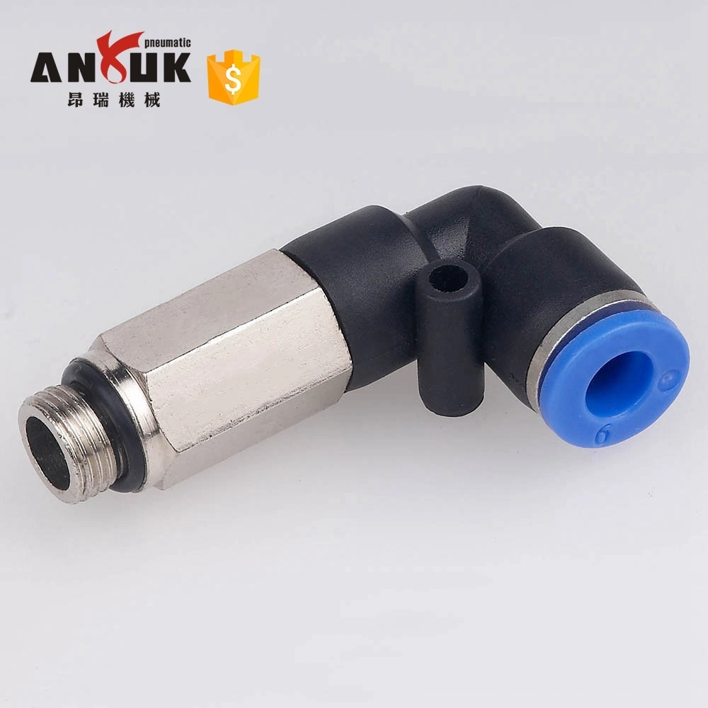 Pll-G Thread 90 Degree Extended Long L-Type Elbow Through Male Pneumatic Tube Fitting