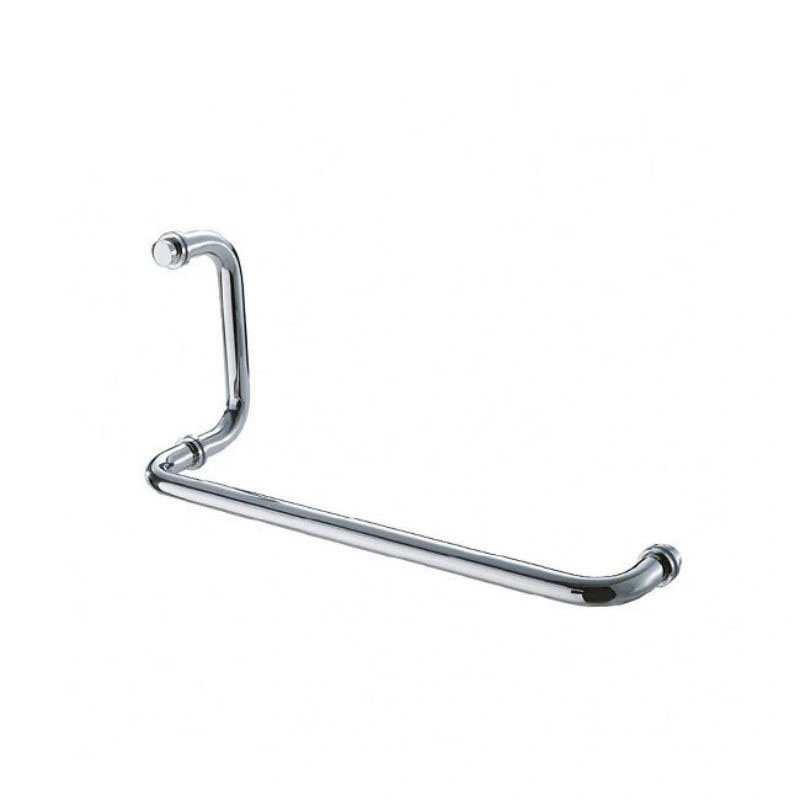 Stainless Steel Round Tube Type Bathroom Sliding Door Handle Custom Zinc Alloy Grab Bar Chrome Pull and Flush Door Handle