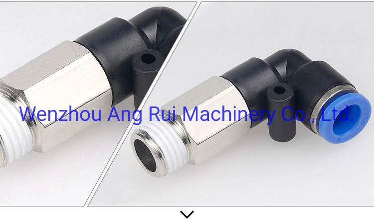 Pll 90 Degree Extended Long L-Type Elbow Through Male Pneumatic Tube Fitting