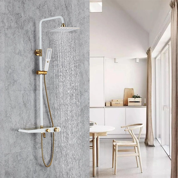 Azeta Wall Mounted Shower Faucet Column Panel Rain Bathroom Shower Mixer Set