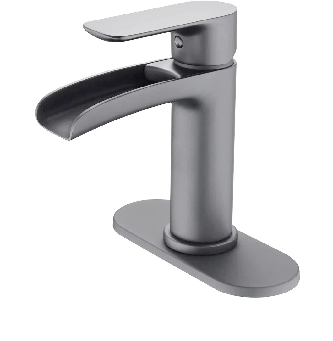 Bathrooms Brushed Gun Metal Basin H59 Brass Water Tap Mixer