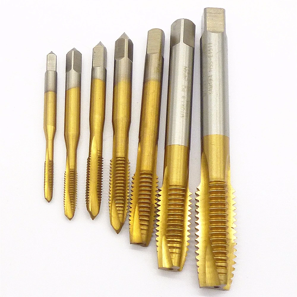 M2/M2.5/M3/M3.5/M4/M5/M6/M8 Spiral Point Thread Plug Handle Taps HSS Titanium Machine Right Hand Tap Drill