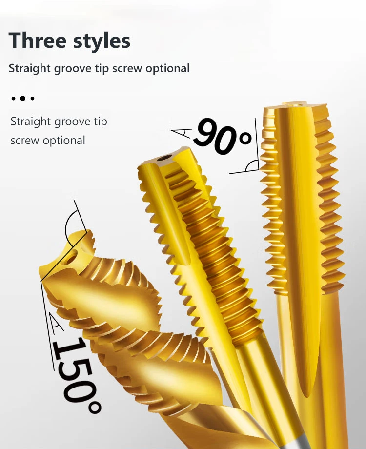 Carbide-HSS Metric Screw Thread Taps Spiral Flute Tapping Tools Various Types of Machine Tap