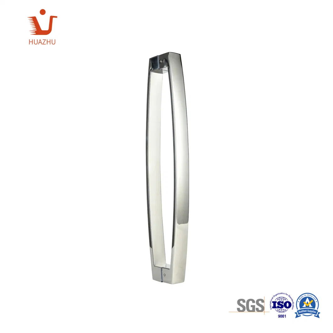 Nickel Plated Stainless Steel Square Grab Bar Lever Handle Round Type Pull Handle Zamak Shower Glass Door Handle