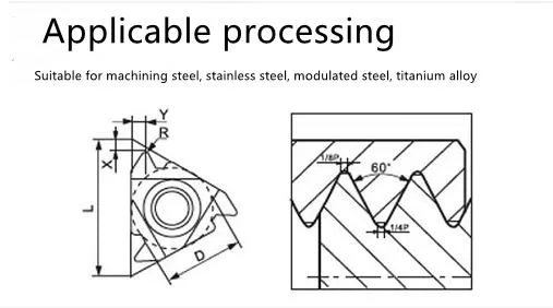 Wyk CNC Carbide Thread Cutting Inserts|Changzhou 16IR AG55 Vp15TF Ue6020 Us735 Carbide Inserts Thread Turning Tool Lathe Cutting Tool