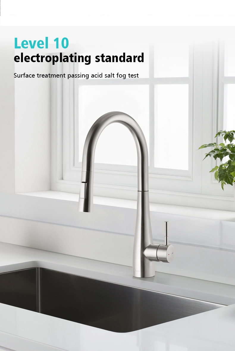 Luxury Modern Nordic Design High Quality 304 Stainless Steel Pull out Upc Big Size Kitchen Faucet