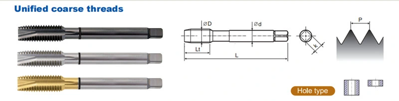 JIS Standard Inch Size Spiral Point Machine Screw Taps