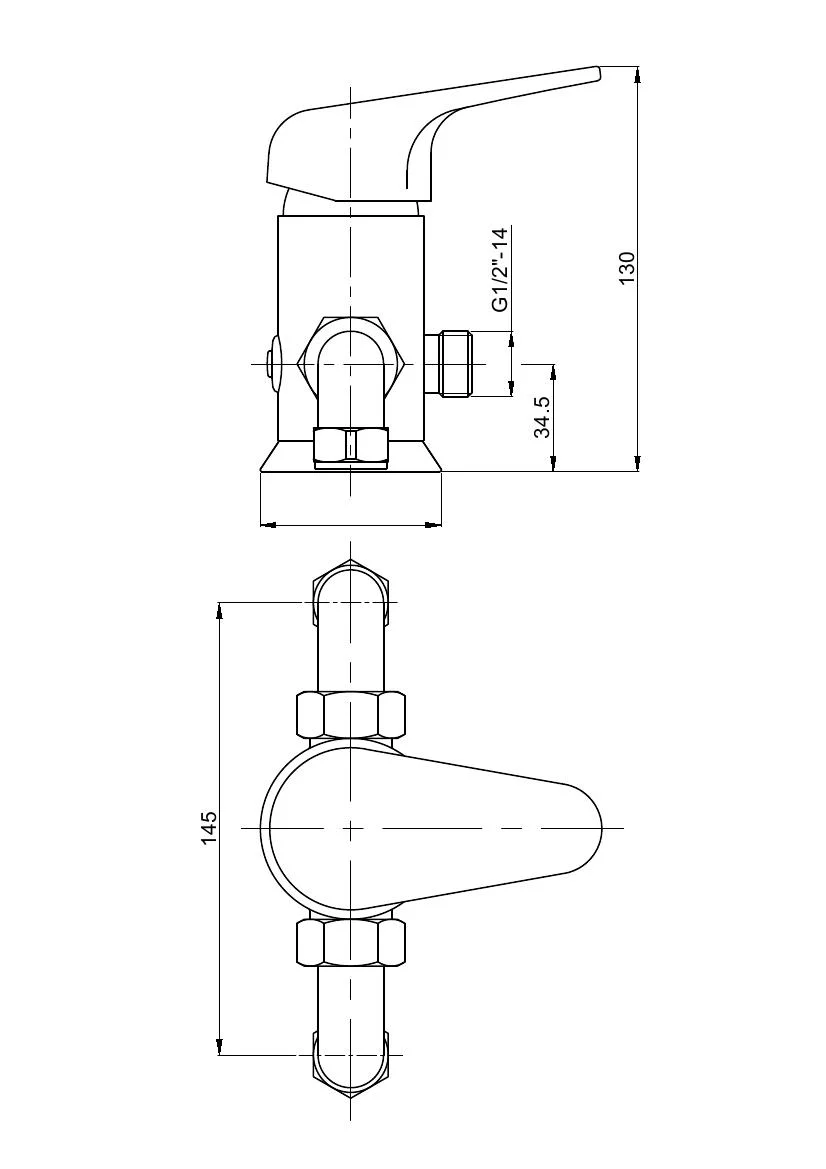 Single Lever Manual Exposed Wall Mounted Shower Faucet