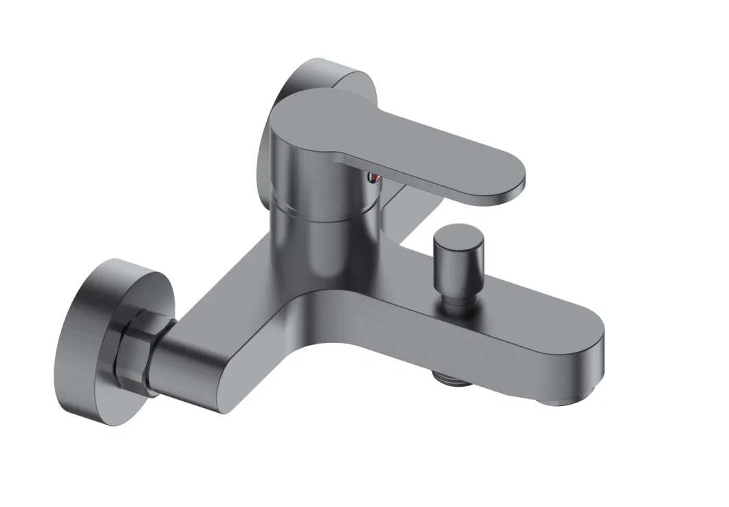 Quatorze Deck Pillar Sink Mixer Tap Gun Grey