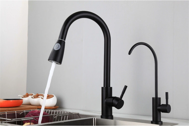 No. 1 Big Supplier for Kitchen Black Mixed Pullout Sink Faucet